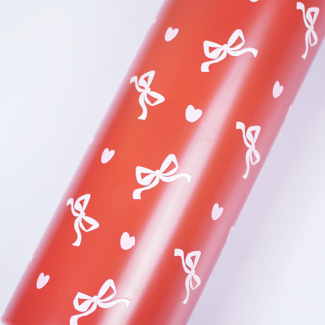 Cherry Bow Print Stainless Steel Water Bottle | Cute Aesthetic Bottle for Daily Use