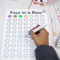 Four in a Row Reusable Learning Board with Pen Box & Cleaning Cloth