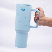 FlutterBloom™ 40oz Insulated Tumbler – Sky Blue Butterfly Edition