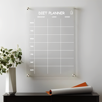 Weekly Acrylic Diet Planner Board – Reusable Meal Organizer for Healthy Living