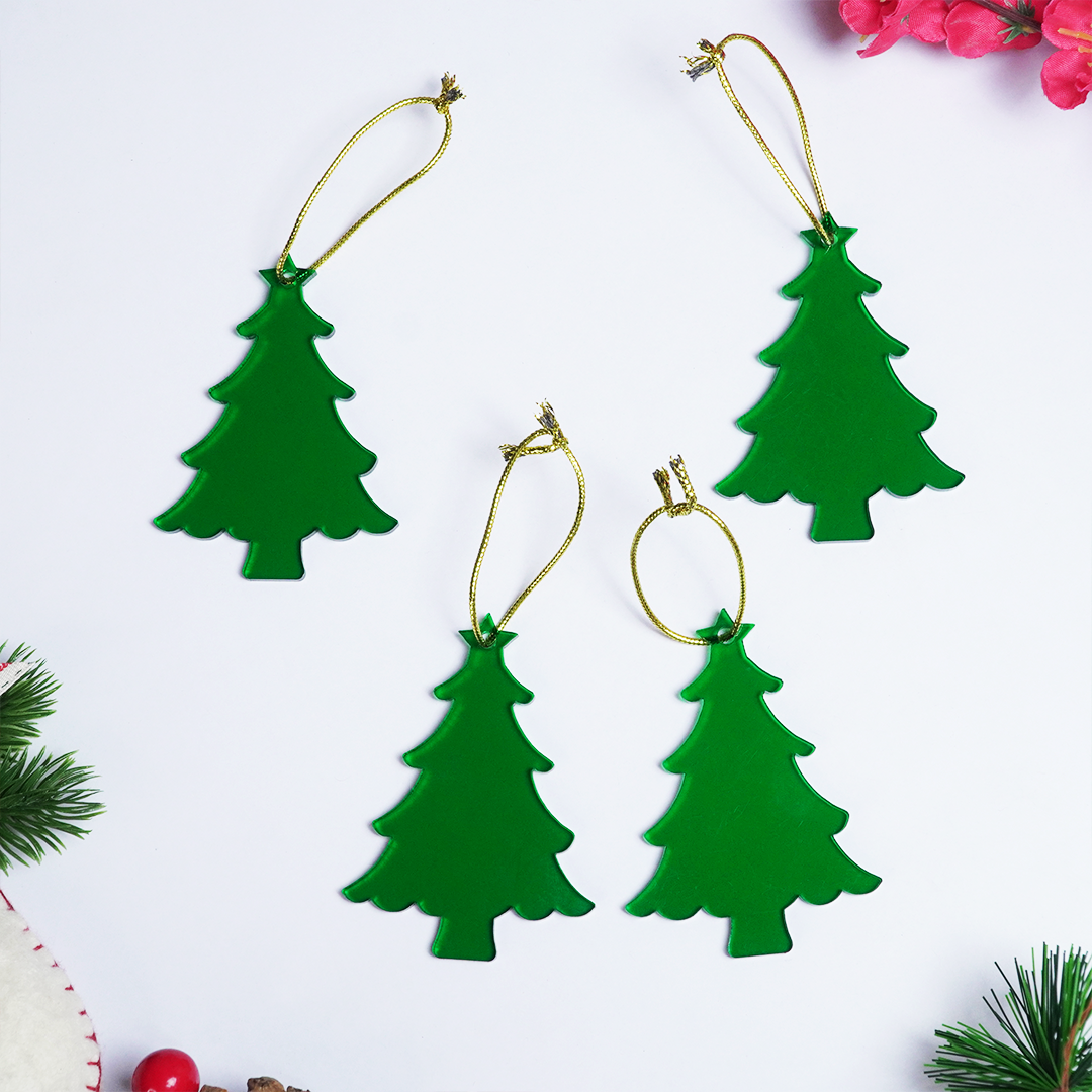 Christmas Tree Designed Christmas Hanging Ornaments – Set of 6