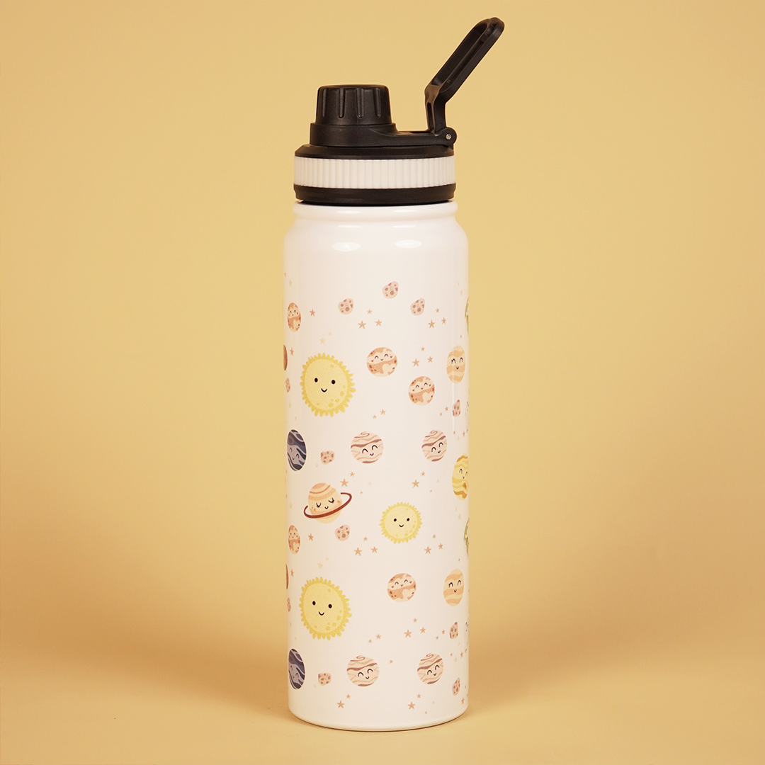 Space Theme Stainless Steel Water Bottle