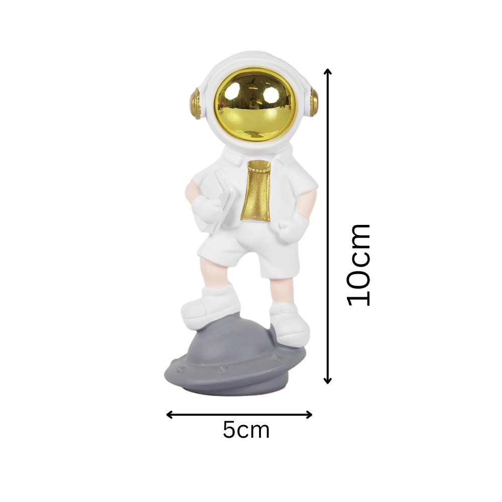 SpaceVibe™ Astronaut Figurine Modern Resin Showpiece with Golden Helmet
