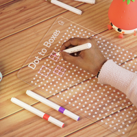 Reusable Dot to Boxes Learning Board for Kids with pen box & Cleaning Cloth