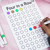 Four in a Row Reusable Learning Board with Pen Box & Cleaning Cloth