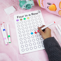 Four in a Row Reusable Learning Board with Pen Box & Cleaning Cloth