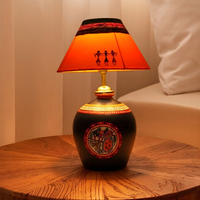 Sunset Tribe Table Lamp – Handpainted Ethnic Decor Light