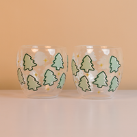 Set-2 Christmas Tree  -Double Wall Glass Mug