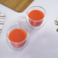 Double Wall Glass Coffee Cup with Handle