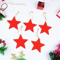 Red Star designed Christmas Decoration Ornaments- Set of 6