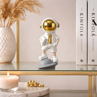 SpaceVibe™ Astronaut Figurine Modern Resin Showpiece with Golden Helmet