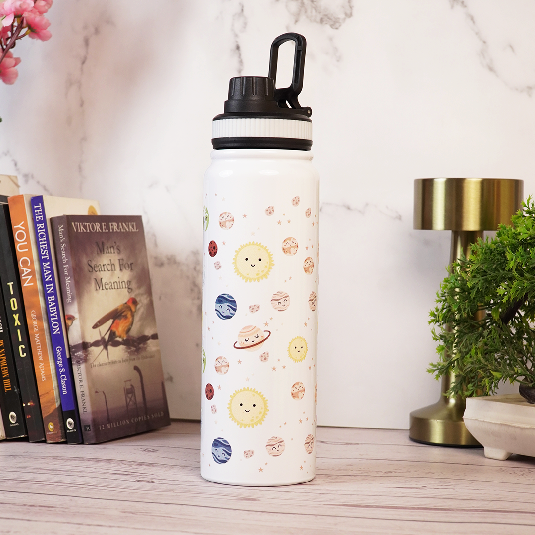 Space Theme Stainless Steel Water Bottle