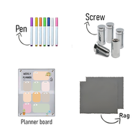 Acrylic Milky Weekly Planner Board – Pastel Design with Notes & Reminder Section