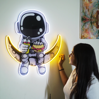 Astronaut Neon LED Wall Light – Space Neon Sign | Astronaut Moon Wall Décor