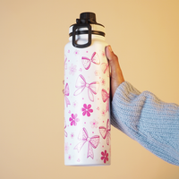Bow Print Stainless Steel Water Bottle