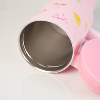 Blush Pop Aesthetic Tumbler with Handle, Straw & Spill-Proof Lid