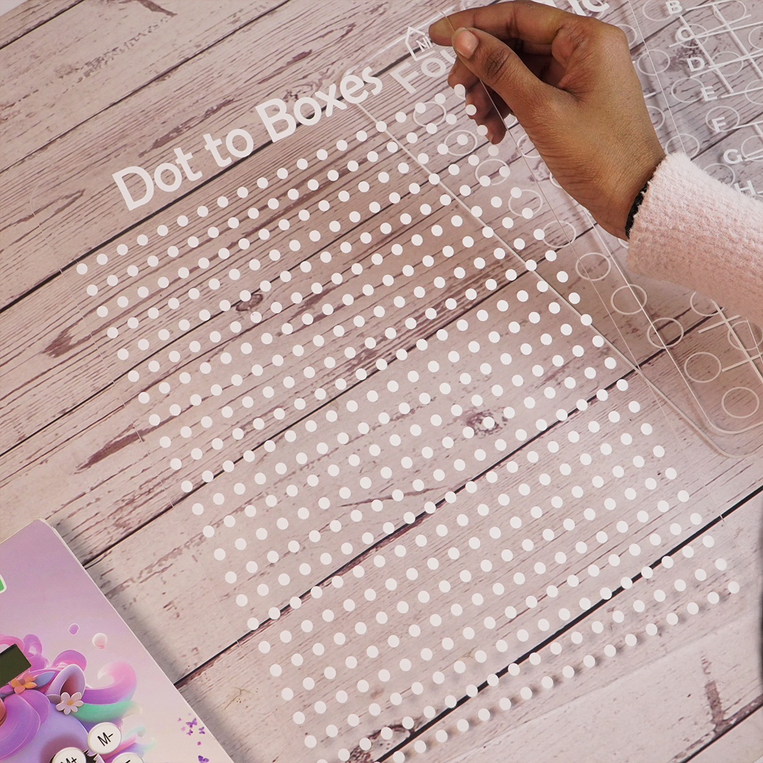 Reusable Dot to Boxes Learning Board for Kids with pen box & Cleaning Cloth