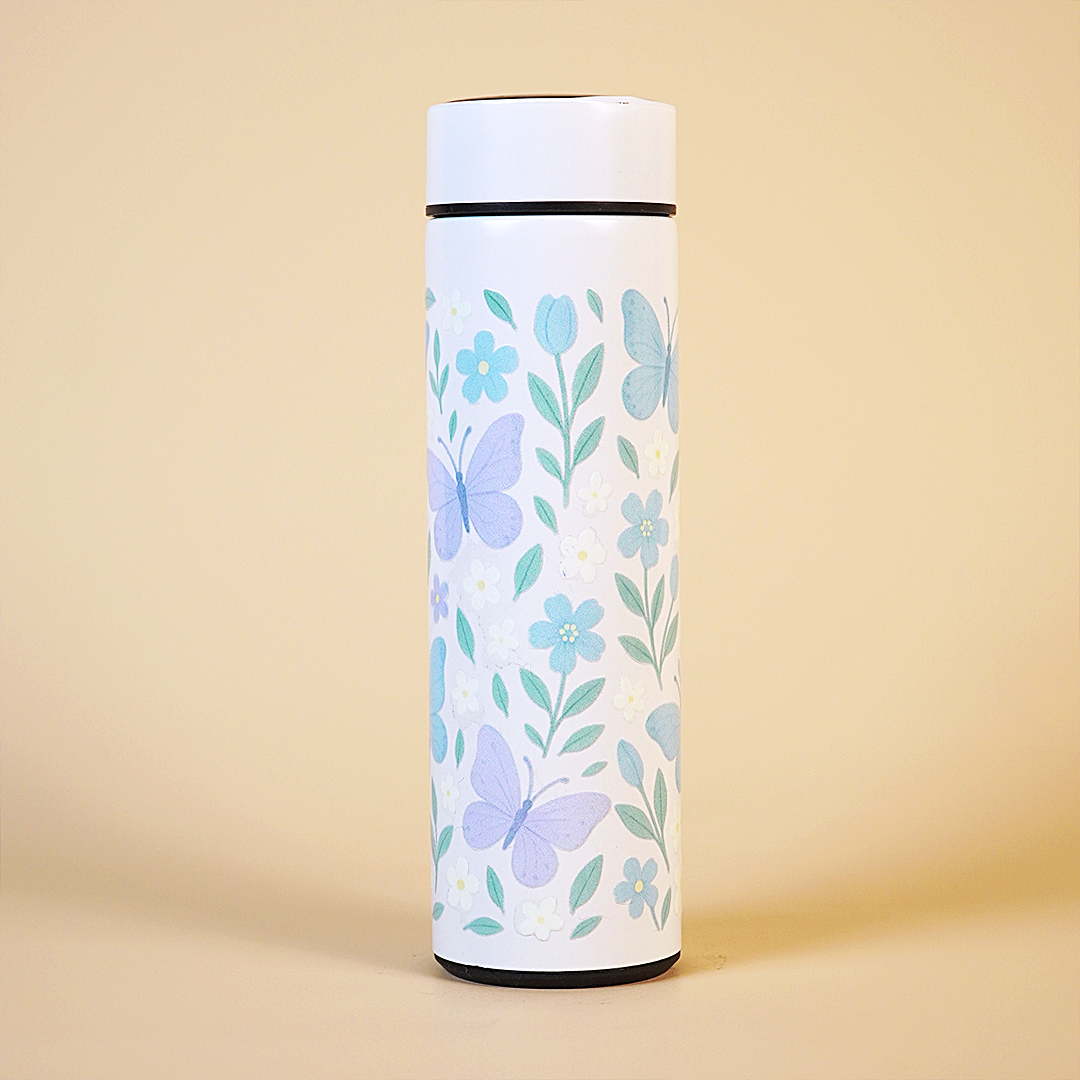 Butterfly Print Stainless Steel Water Bottle