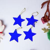 Blue Star designed Christmas Decoration Ornaments- Set of 6