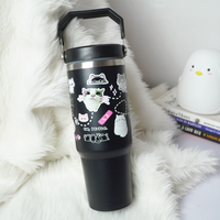Cute Cat Insulated Tumbler with Handle