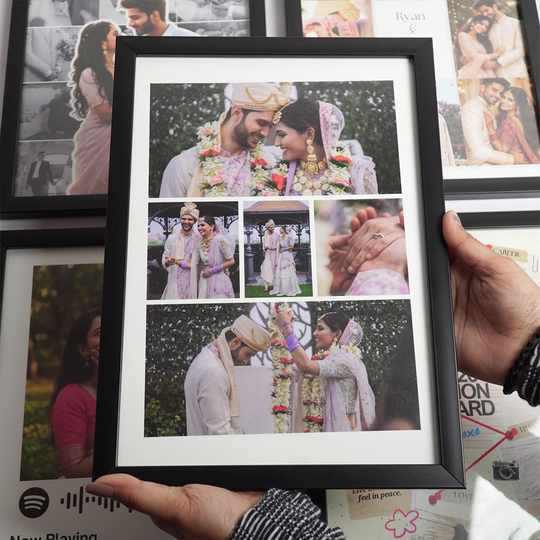 Personalized Wedding Photo Collage Frame | Custom Couple Memory Frame