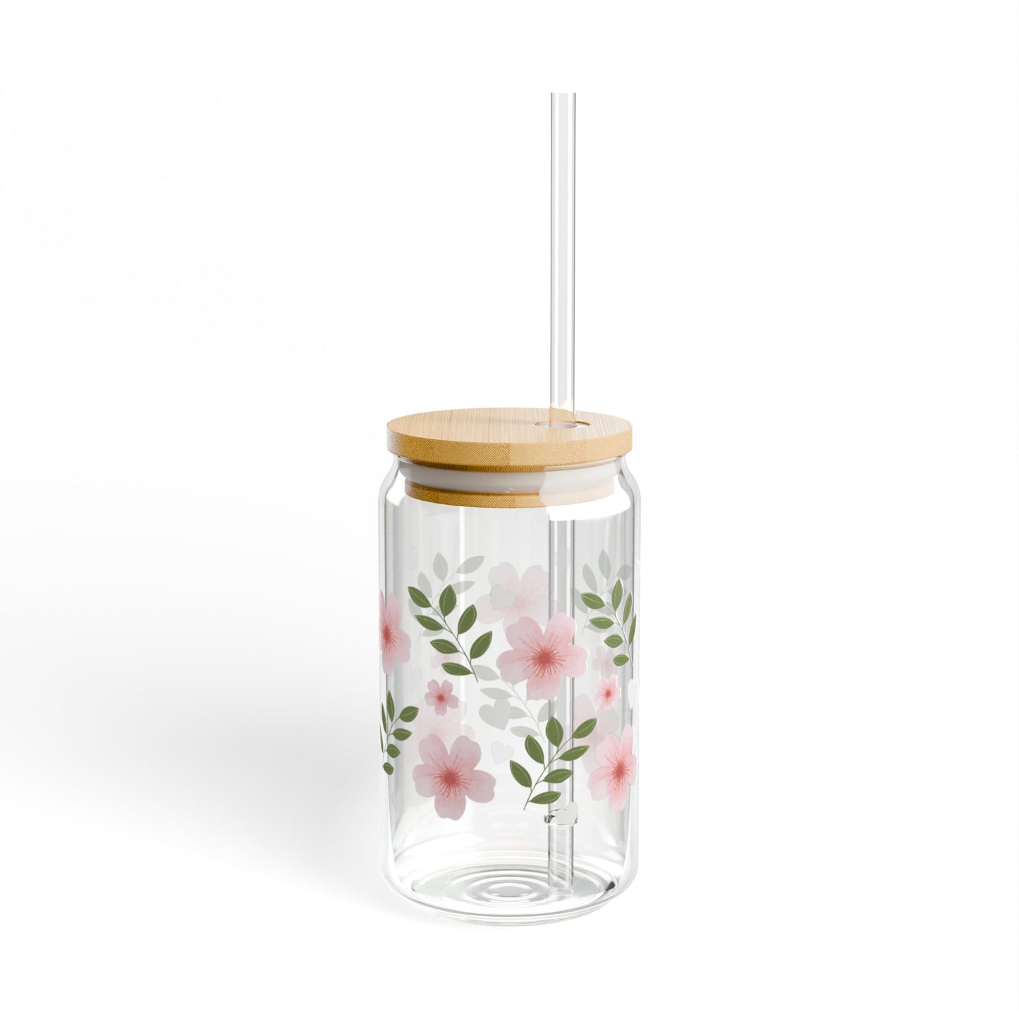 Personalized Cherry Blossom Glass Coffee Tumbler