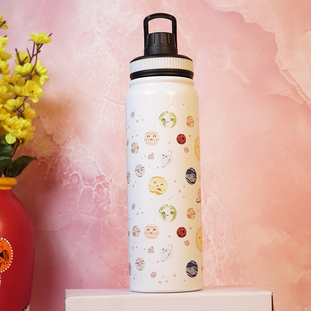Space Theme Stainless Steel Water Bottle