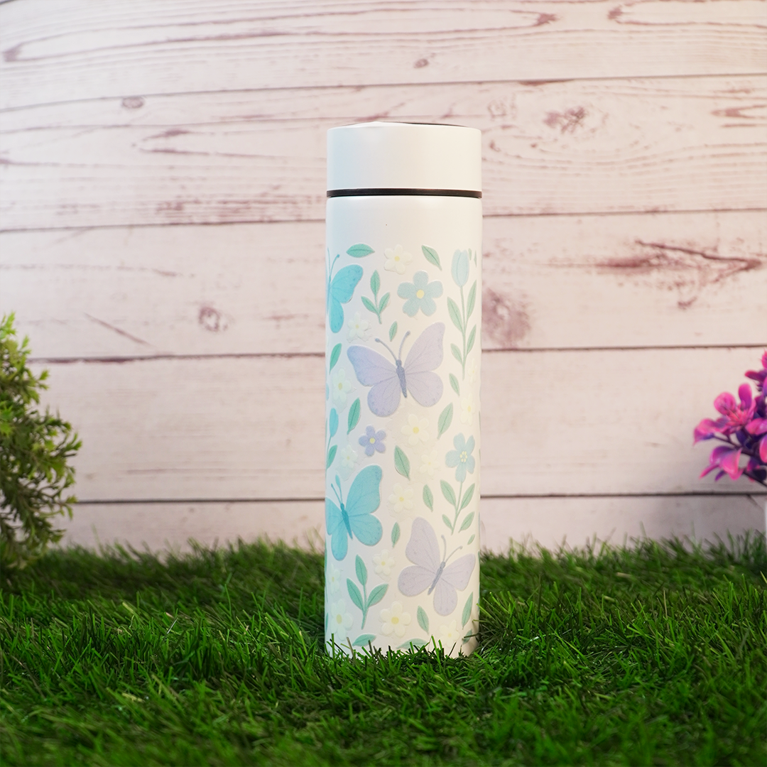 Butterfly Print Stainless Steel Water Bottle