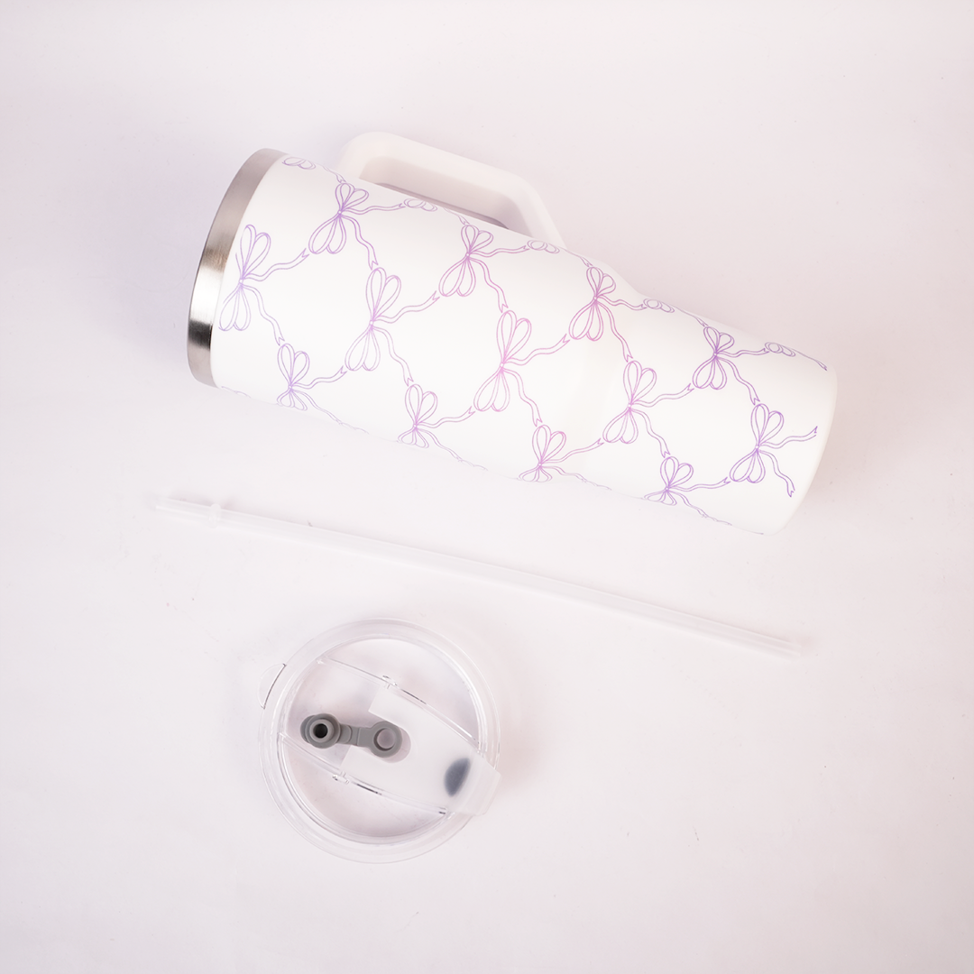 Pink Ribbon Bloom Travel  Stainless Steel Tumbler