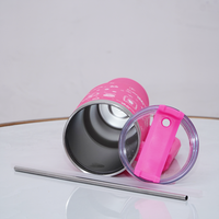 Kawaii Bow Print Design Pink Stainless Steel Tumbler