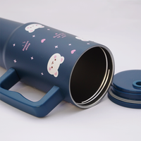 Cute Bear Stainless Steel Travel Tumbler with Handle & Leakproof Lid | Double Wall Vacuum Insulated Coffee Mug