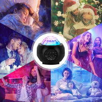 Starry Night Light Projector, LED Light Projector, Ocean Wave Projector with Remote Control, Bluetooth Speaker