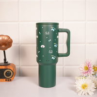 Green Animal Friend Insulated Tumbler with Handle