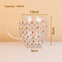 Set-2 Christmas Tree & Stocking -Double Wall Glass Mug