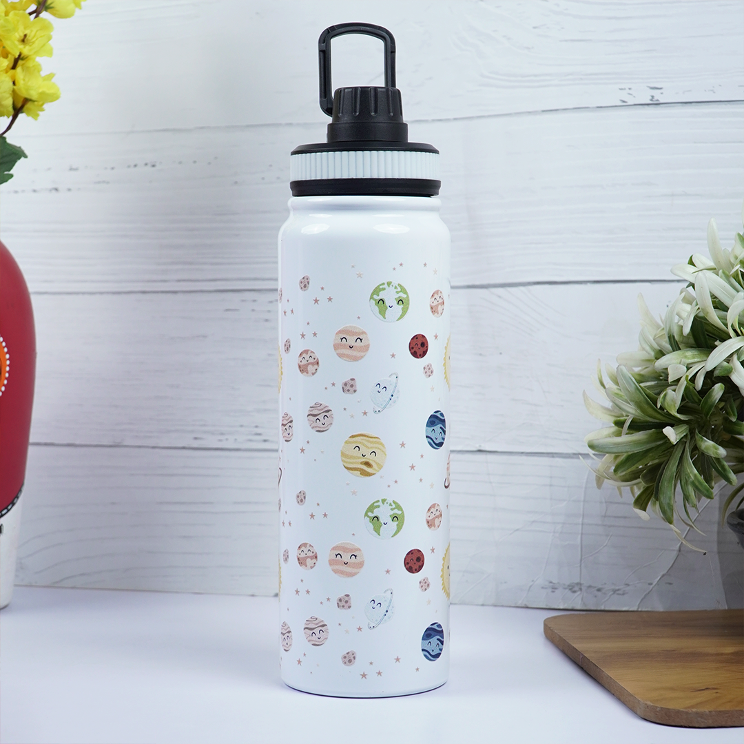 Space Theme Stainless Steel Water Bottle