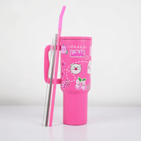 “Hot Pink Love Doodle Tumbler – Leak-Proof & Stylish” - Memories InsitePINK LOVE DOODLE TUMBLER-40 OZ