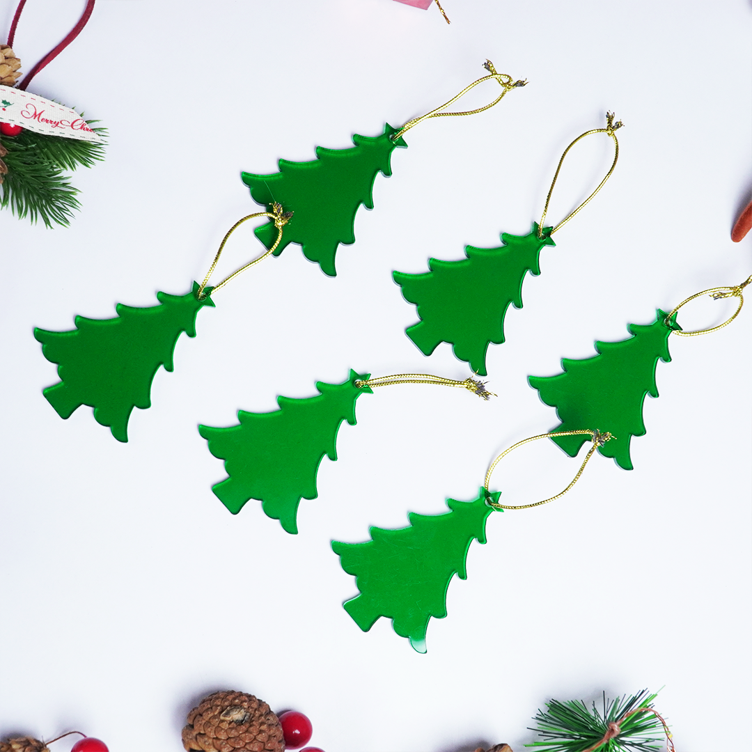 Christmas Tree Designed Christmas Hanging Ornaments – Set of 6