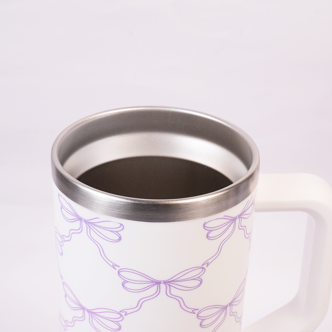 Lavender Bow in BLUE COLOR Stainless Steel Tumbler