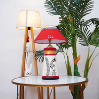 Rangriti Tribal Glow Table Lamp – Red & Gold Ethnic Shade