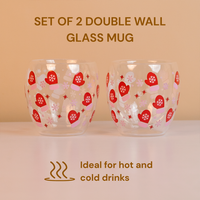 Set-2 Christmas Gloves  -Double Wall Glass Mug