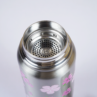 Pink Floral Stainless Steel Water Bottle