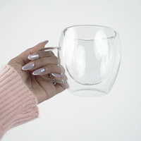 Double Wall Glass Coffee Cup with Handle