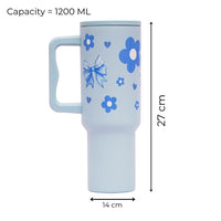 Bow with Flower 40oz Insulated Tumbler – Sky  Blue