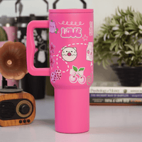 “Hot Pink Love Doodle Tumbler – Leak-Proof & Stylish” - Memories InsitePINK LOVE DOODLE TUMBLER-40 OZ