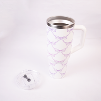 Pink Ribbon Bloom Travel  Stainless Steel Tumbler
