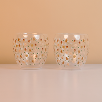 Set-2 Christmas Gingerbread & Stars -Double Wall Glass Mug