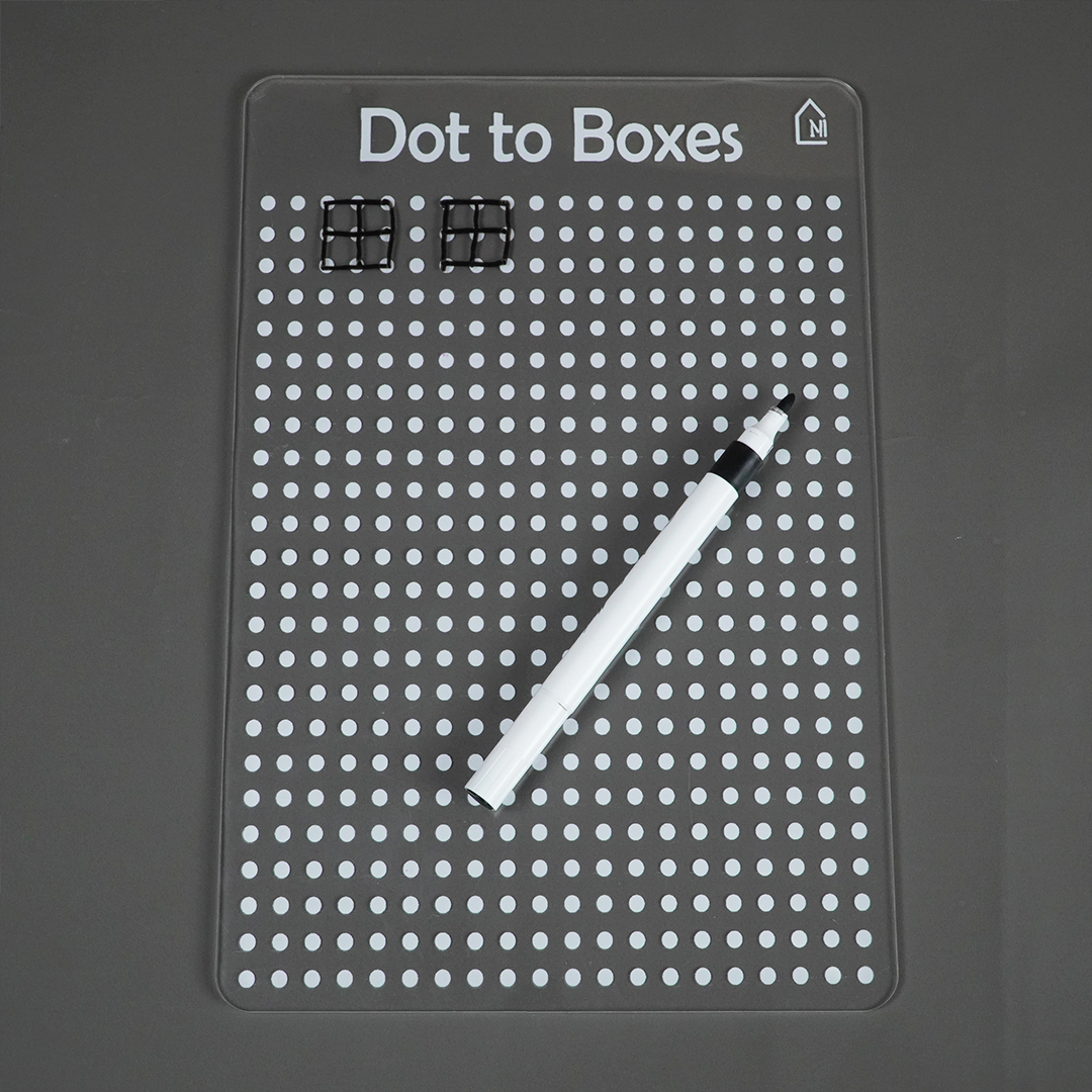 Reusable Dot to Boxes Learning Board for Kids with pen box & Cleaning Cloth