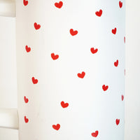 Cute Red Heart Print White Stainless Steel Tumbler with Handle