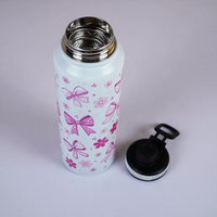 Bow Print Stainless Steel Water Bottle