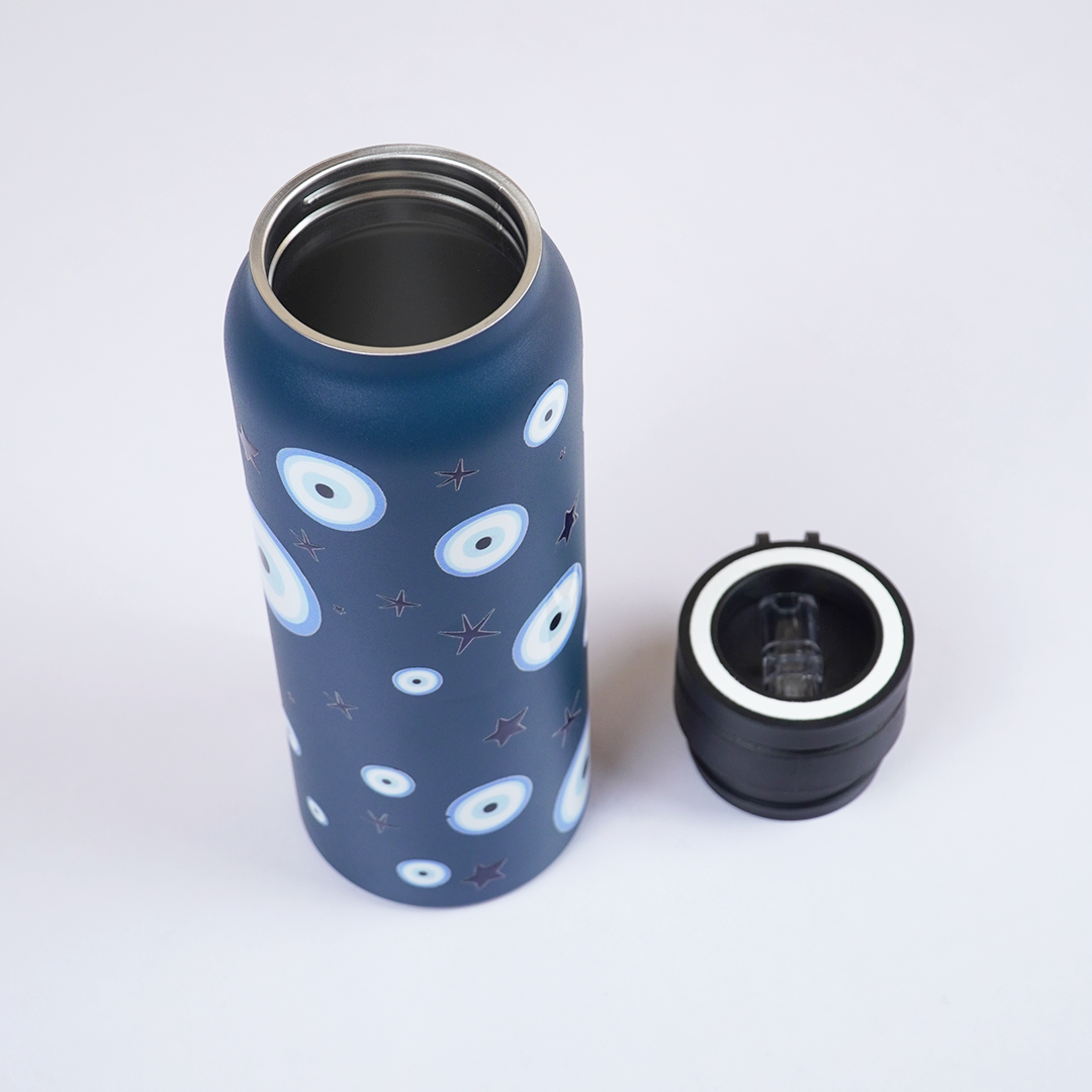 Evil Eye Print Stainless Steel Water Bottle